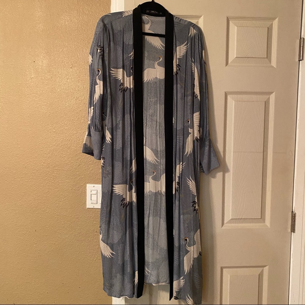 Zara Printed Long Flowy Kimono